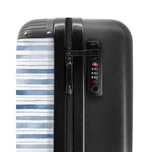 Strepen patroon blauw NBS - Handbagage koffer - Volwassenen Unisex middel -slot