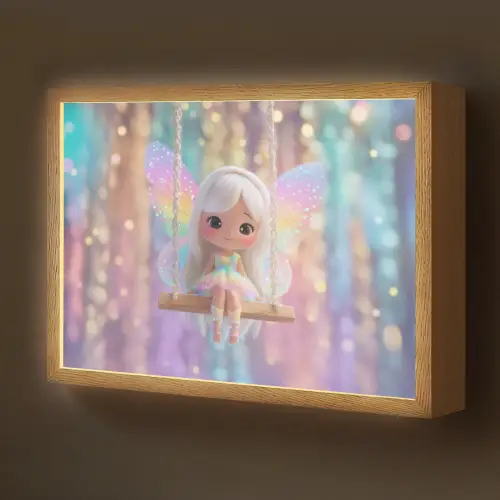 Fee - Schommel - Paars - Glinsters Light Box met batterij (Wandlamp kind) middel -z3d_website