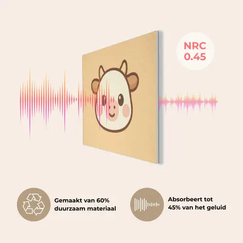 Koe - Oranje - Cartoon PET vilt klein -USP_NL