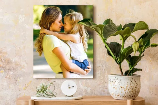 Foto op canvas in woonkamer