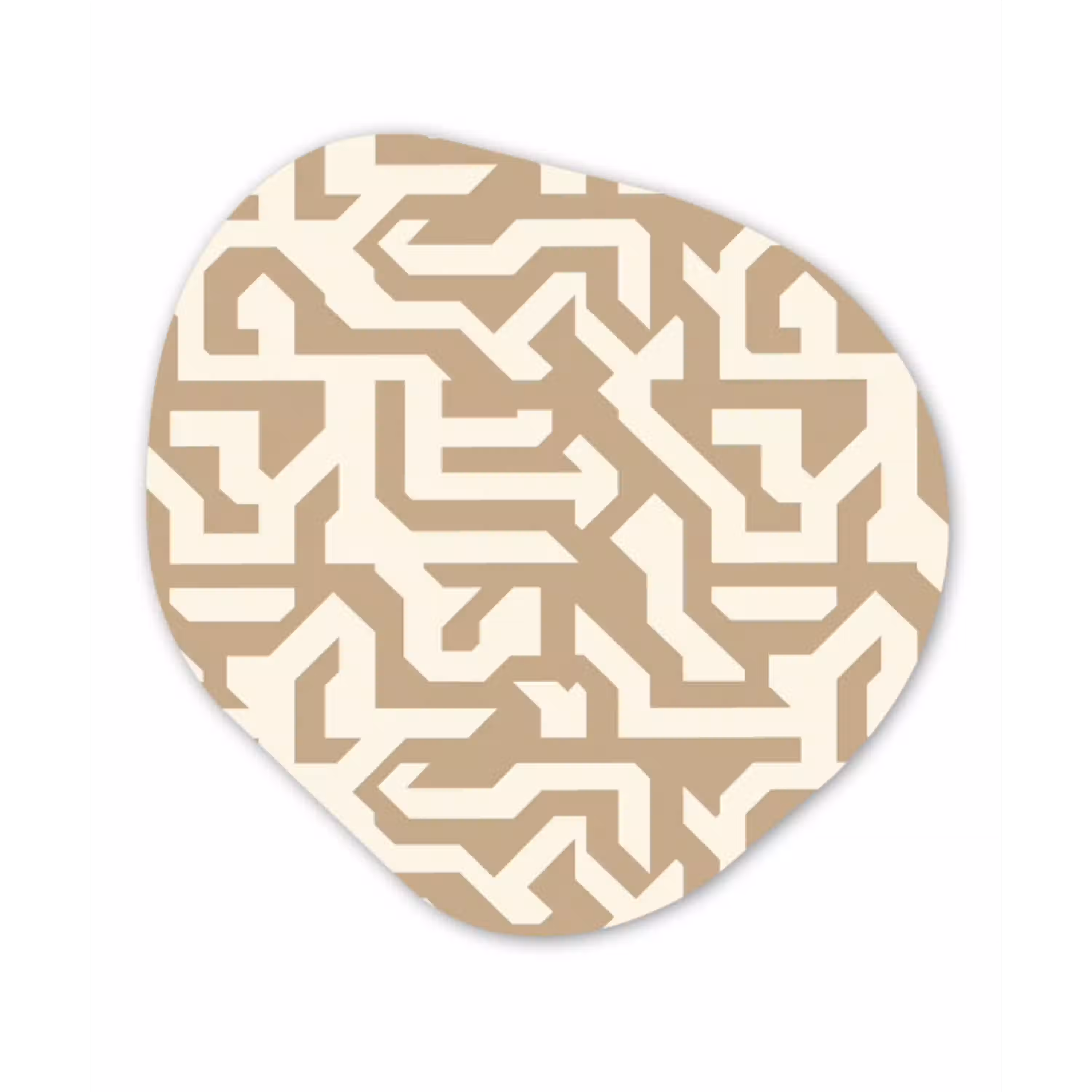 Modern - Abstract - Beige Wandcirkel Organisch Forex 3mm klein 629 -3d