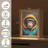 Graffiti - Chimpansee - Jas - Aap - Verf Light Box met kabel (Tafellamp) klein -USP_NL