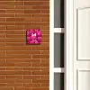 Roze rozen - Modern Naambord Vierkant klein -sfeer3-XS