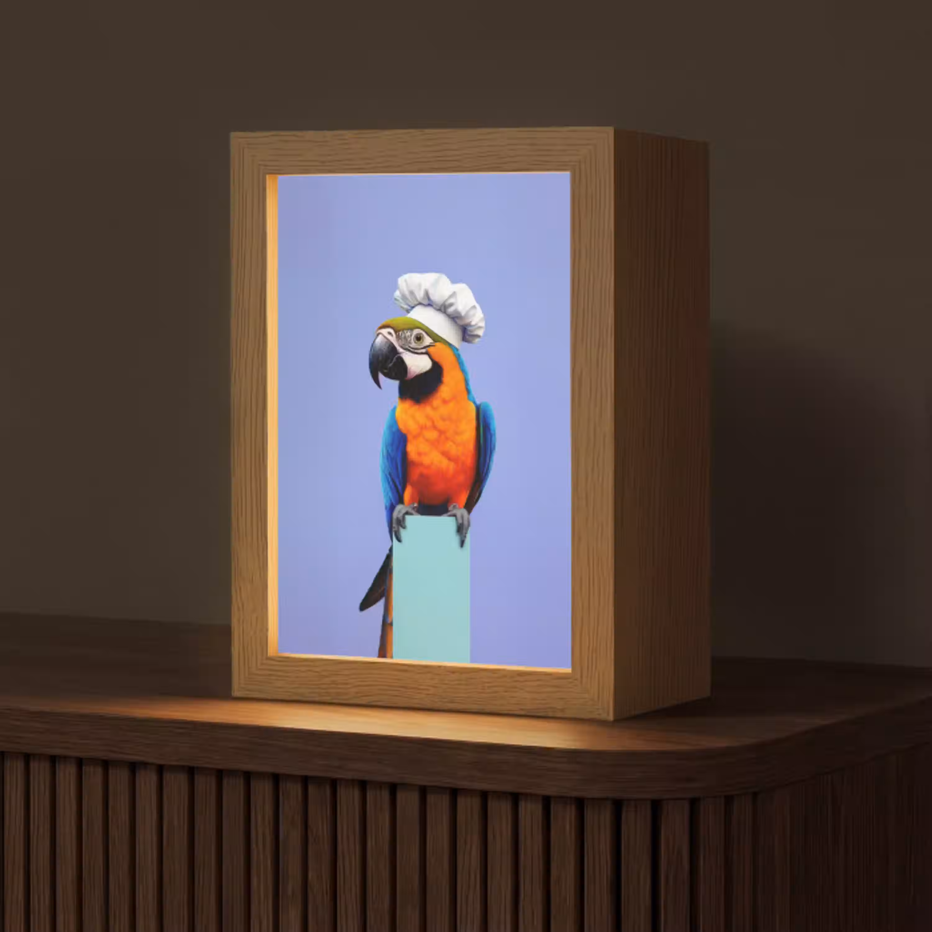 Papegaai - Koksmuts - Vogel - Leuk Light Box met kabel (Tafellamp) klein -z3d_website