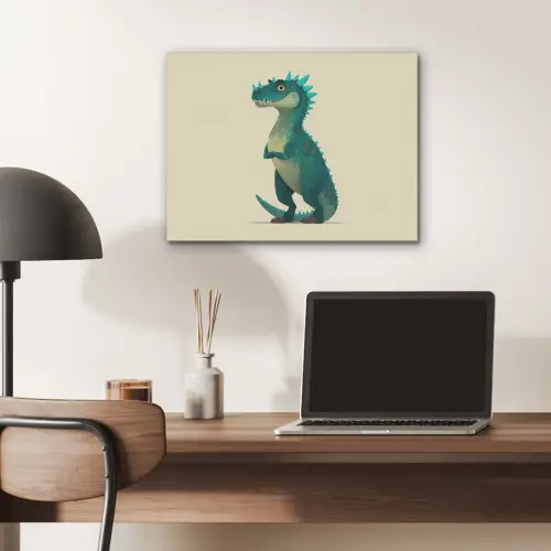 Dinosaurus - Turquoise - Stekels PET vilt klein -sfeer5