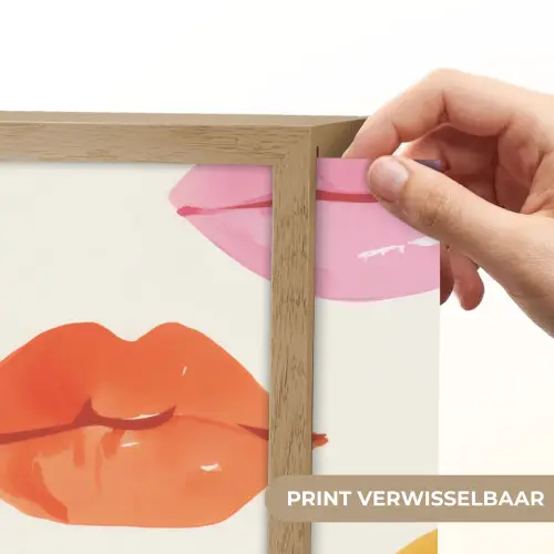 Lippen - Kleurrijk - Glanzend Light Box met batterij (Wandlamp) middel -USP_websiteprintNL