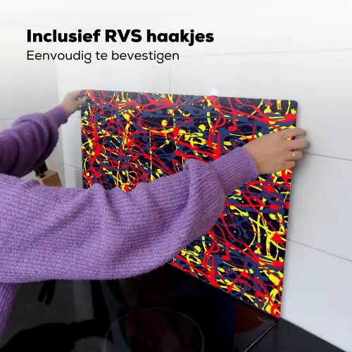 Waterverf - Rood - Geel Inductie beschemer met haakjes klein 777 -ky-ophangen-nl
