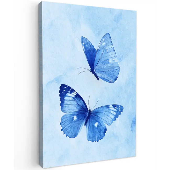 Vlinders - Sierlijk - Blauw canvas 2cm klein -z3d