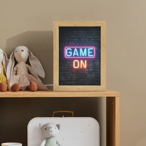 Game on - Neon - Muur Light Box met kabel klein -sfeer2_kind