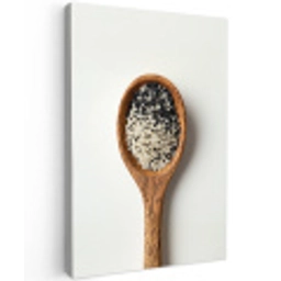 Lepel - Sesam - Wit Tuinposter op houten frame 2 cm dik middel -3d