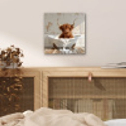 Schotse hooglander - Badkuip - Vintage - Koe aluminium wit klein -sfeer3