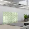 Patroon - Bloemenvorm - Groen keuken achterwand spatscherm klein 900 -3d_schuin