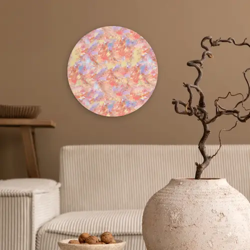 Abstract - Multi - Kleur - Verf Wandcirkel kunststof plaat 5mm dik klein 188 -sfeer1