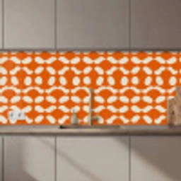 Oranje - Organische vormen - Wit keuken achterwand 2 middel 871 zz_3dshopping