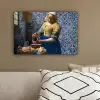 Melkmeisje - Delfts Blauw - Vermeer - Schilderij - Oude meesters canvas 2cm klein -sfeer3