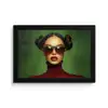 Vrouw - Groen - Bril - Aesthetic - Modern fotolijst zwart zonder passe partout klein -3d