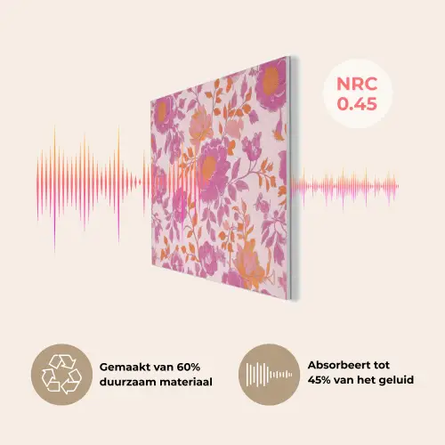 Bloemenpatroon - Roze - Oranje - Bloemen PET vilt klein -USP_NL