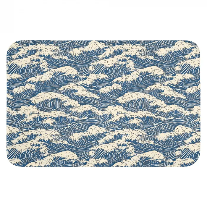 Golven - Klassiek - Blauw WCmat klein 1009 -3d