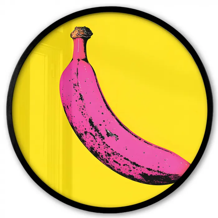 Banaan - Grafisch - Geel Fotolijst rond zonder passe partout klein -3d