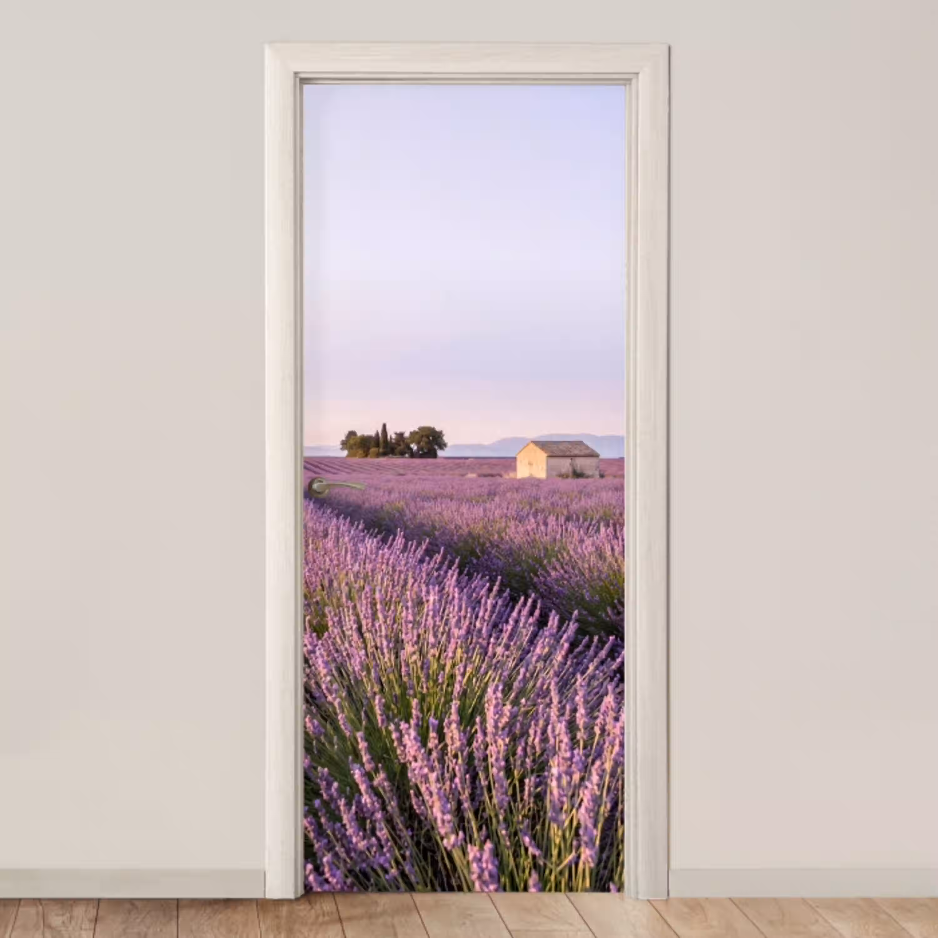 Lavendel - Landschap - Sereen - Paars deurposter klein -3d_beige