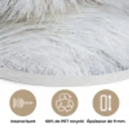 Sneeuwuil - Oog - Wildlife - Wit Akoestische PET Vilt - Rond klein -closeup_FR