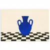 Vaas - Blauw - Geblokt - Modern poster papier klein -3d