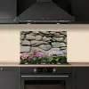 Hortensia’s - Stenen - Muur - Bloemen keuken achterwand spatscherm klein -sfeer1
