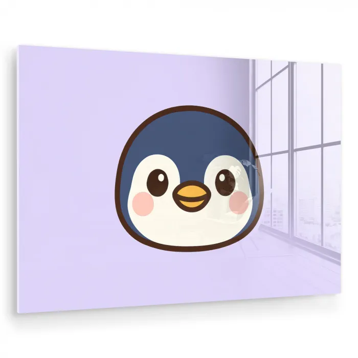 Pinguïn - Paars - Schattig plexiglas 5mm klein -zzzproduct_nieuw