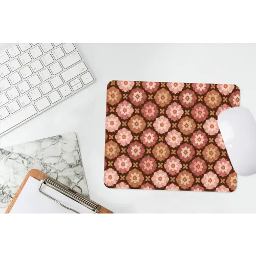Geometrisch - Bloemen - Kleurrijk muismat rubber klein 262 -witbureau
