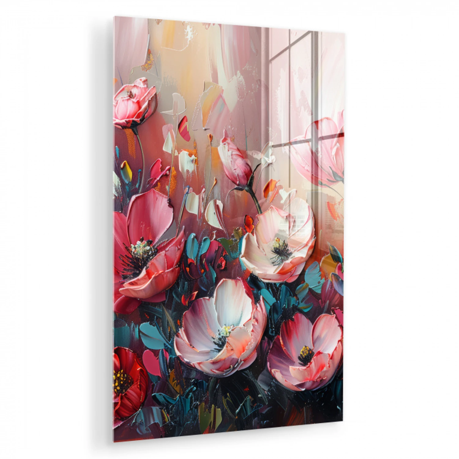 Klaprozen - Roze - Bloemen - Botanisch - Kunst plexiglas 5mm klein -zzzproduct_nieuw
