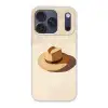 Hoed - Minimalistisch - Schaduw - Beige Telefoonhoesje iPhone 17 Pro klein -3d