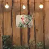 Roze kuifkaketoe - Tak met vruchten - Bladeren tuinposter los doek klein -sfeer1