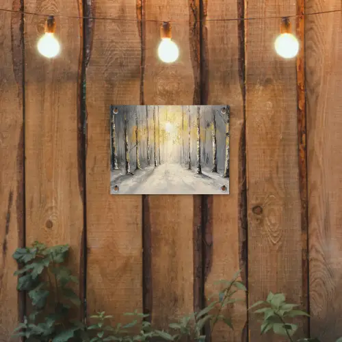 Winter - Abstract - Sneeuw - Natuur - Zon tuinposter los doek klein -sfeer1