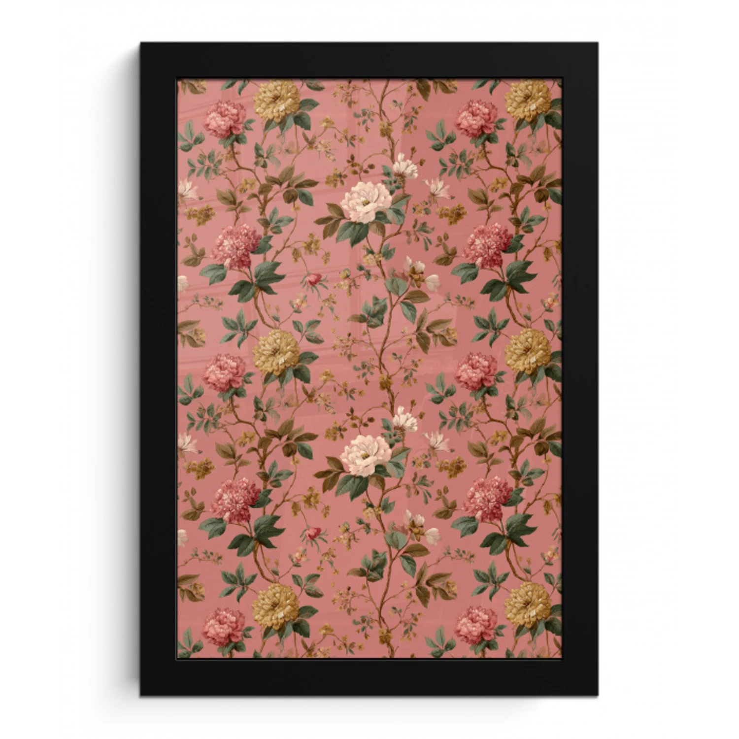 Klassiek - Botanisch - Roze fotolijst zwart zonder passe partout klein 224 -3d
