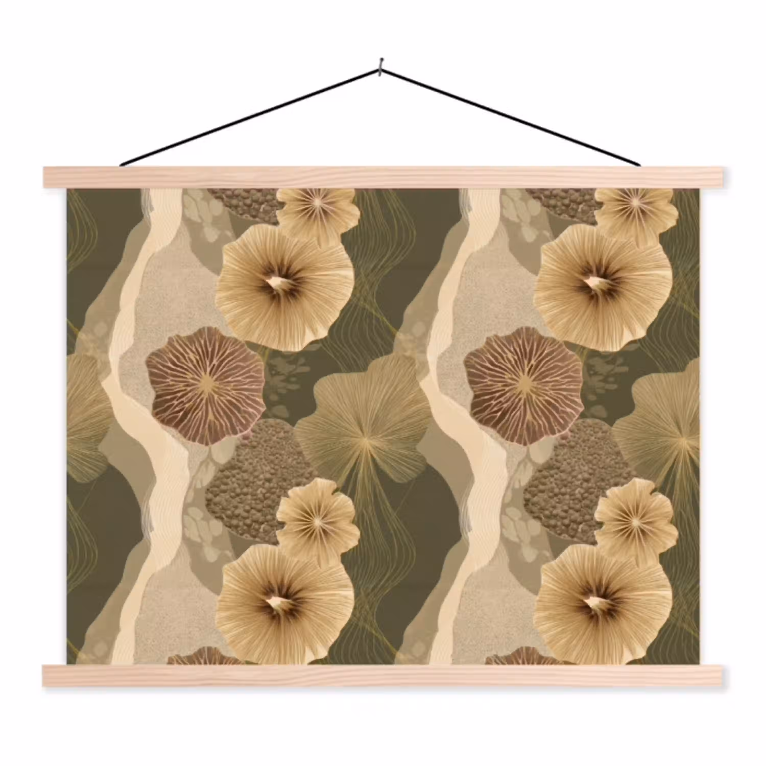 Abstract - Modern - Groen textielposter latten blank klein 122 -3d