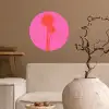 Palmbomen - Modern - Roze Wandcirkel behangsticker klein -sfeer1