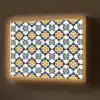 Klassiek - Geometrisch - Blauw Light Box met batterij (Wandlamp) middel 907 -z3d_website