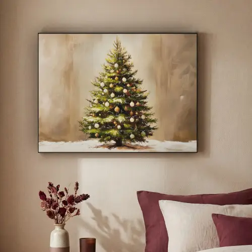 Kerst - Sfeer - Groen Textielframe - compleet frame klein -sfeer1