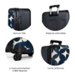 Modern - Geometrisch - Blauw NBS - Large koffer - Volwassenen Unisex groot -zzzzzzzbolletjes_FR