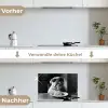 Hond - Bulldog - Pasta - Bril - Stoer - Dieren keuken achterwand spatscherm klein -voor_na_DE