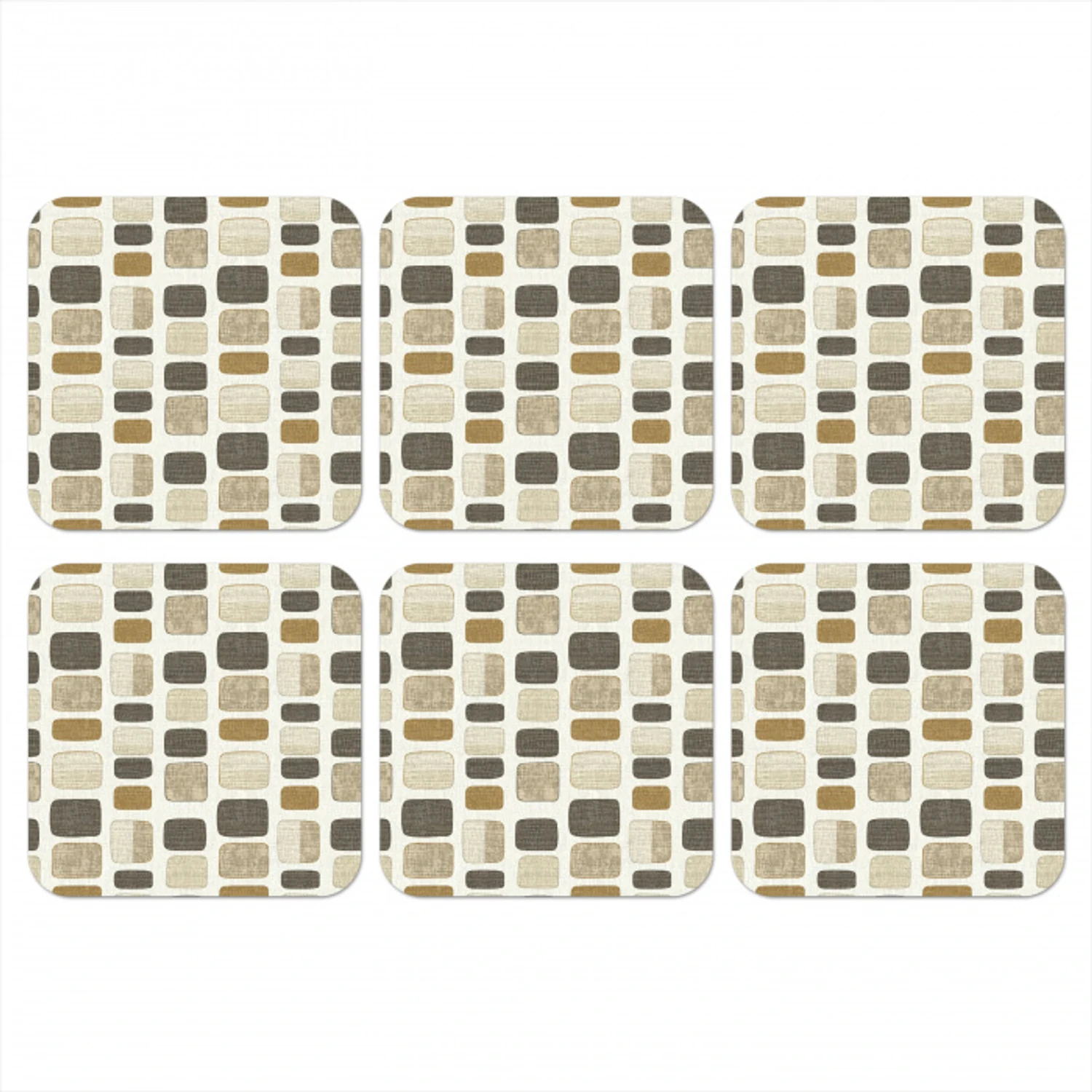 Blokken - Vintage - Grijs onderzetter kurk middel 366 -3d