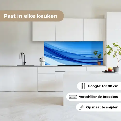 Golven - Helder - Blauw keuken achterwand 2 middel -sfeer4_NL