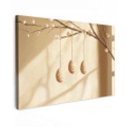 Beige - Paastak - Eieren Tuinposter op houten frame 2 cm dik klein -3d