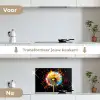 Paardenbloem - Graffiti - Kleurrijk - Bloemen - Natuur keuken achterwand spatscherm klein -voor_na_NL