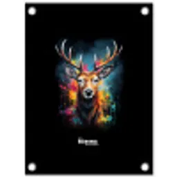 Hert met gewei tussen graffiti spray tuinposter los doek klein -3d