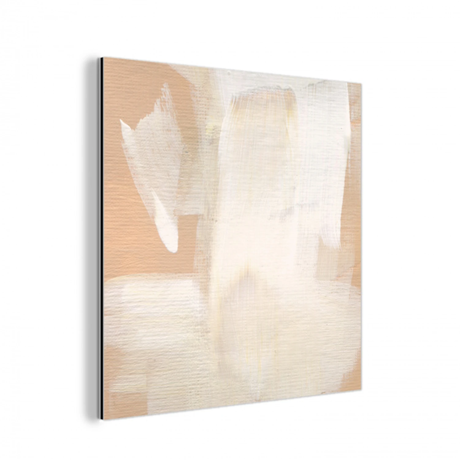 Kunst - Wit - Beige - Modern aluminium wit klein -3d