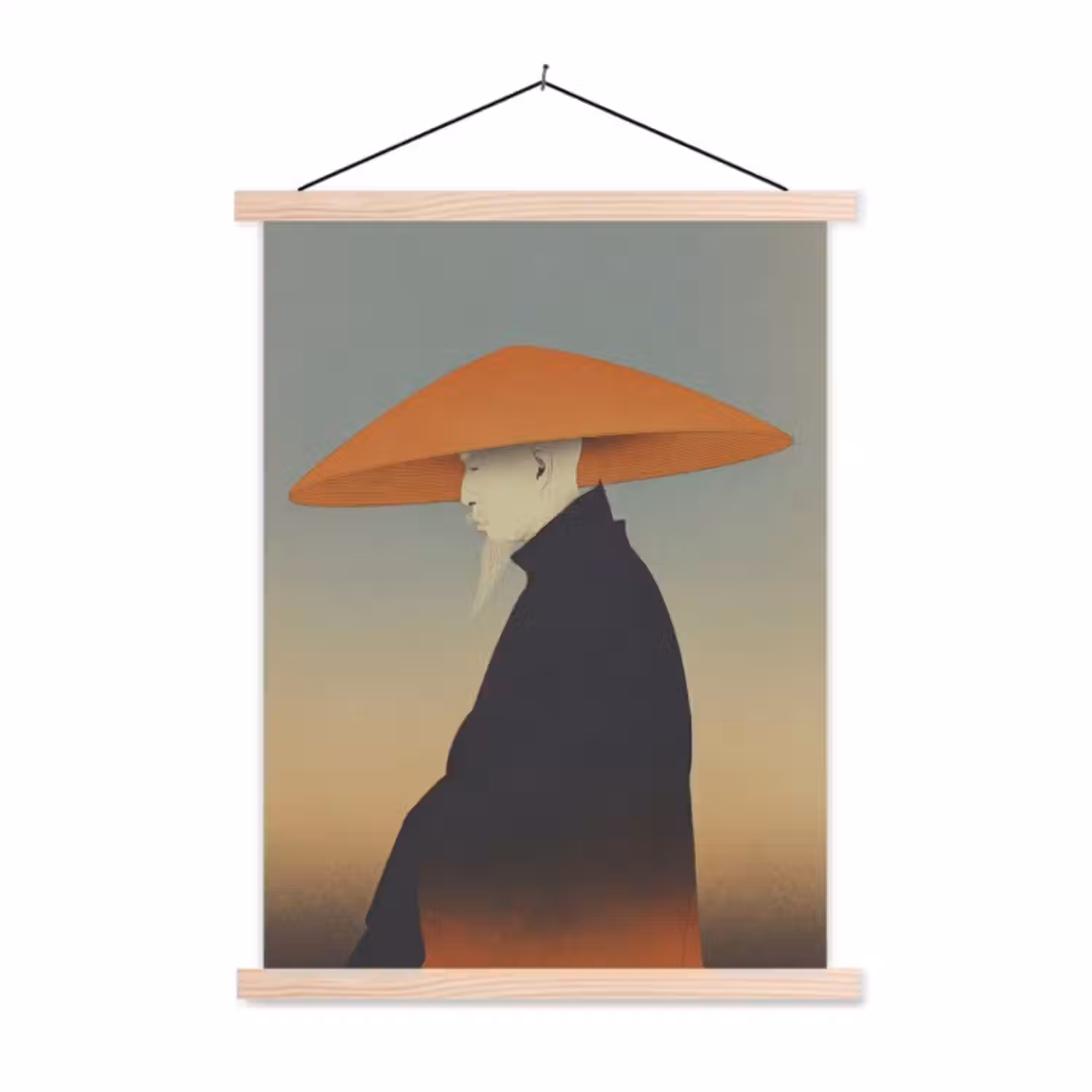 Stoffbild - Minimalistisch - Scherenschnitt - Orange