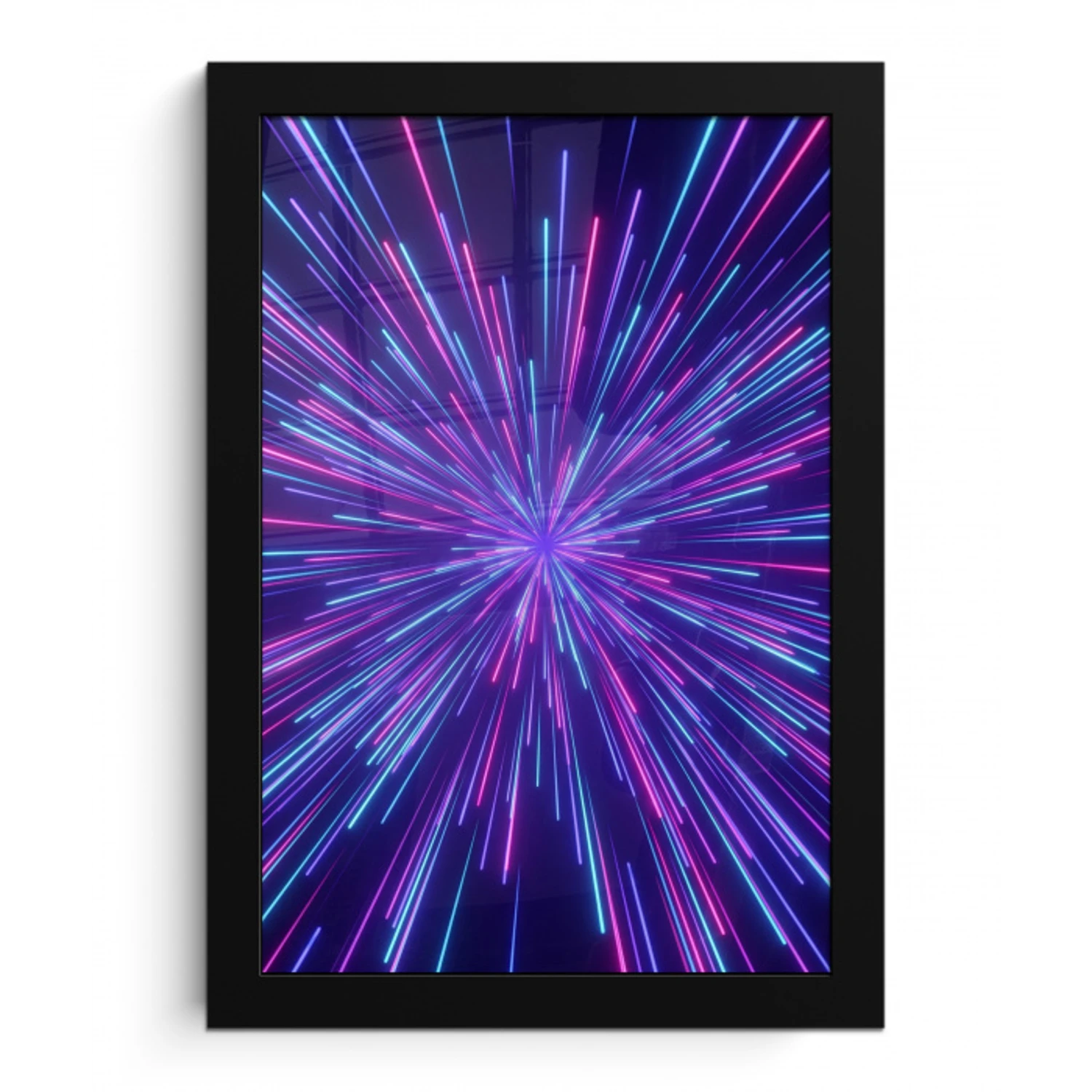 Dynamisch - Ruimte - Kleurrijk fotolijst zwart zonder passe partout klein -3d