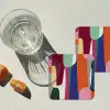 Vormen - Ritmisch - Kleuren - Abstract onderzetter kurk middel -sfeer4