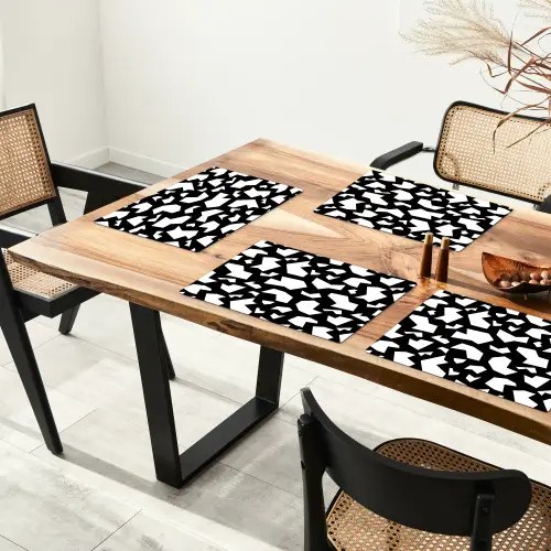 Contrast - Zwart - Wit Placemat vinyl groot 368 -zzsfeer4_Kitchenyeah-website